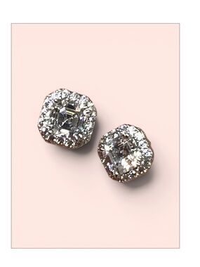 Tacori Sterling silver CZ halo stud earrings